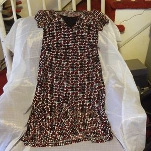 Red,black,and white polka dot dress